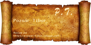 Pozsár Tibor névjegykártya